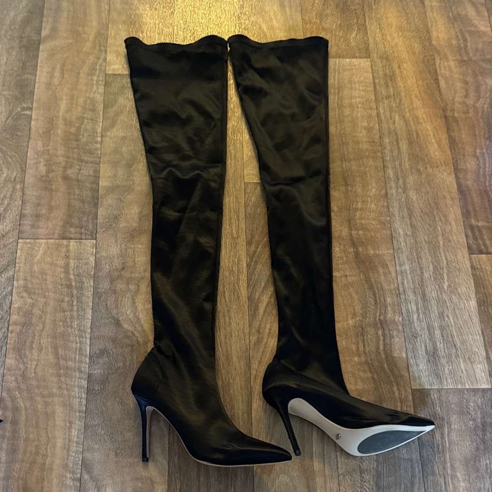 Tony Bianco Black Over-the-Knee Stiletto Boots